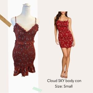 Cloud sky
Thinking bout it floral cowl neck mini dress